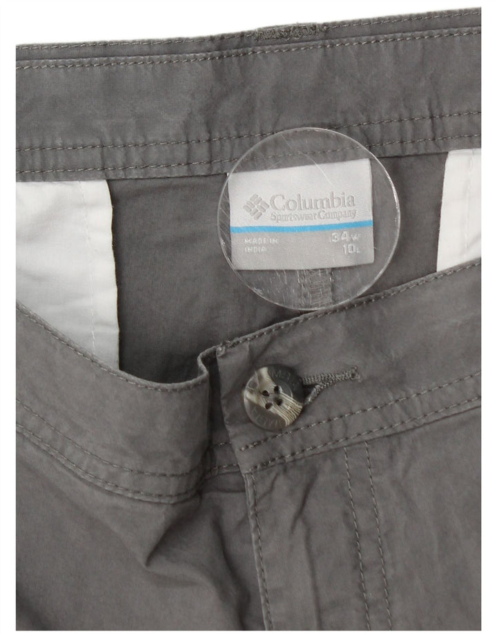 Columbia Mens Chino Shorts W34 Grande Algodão Cinza