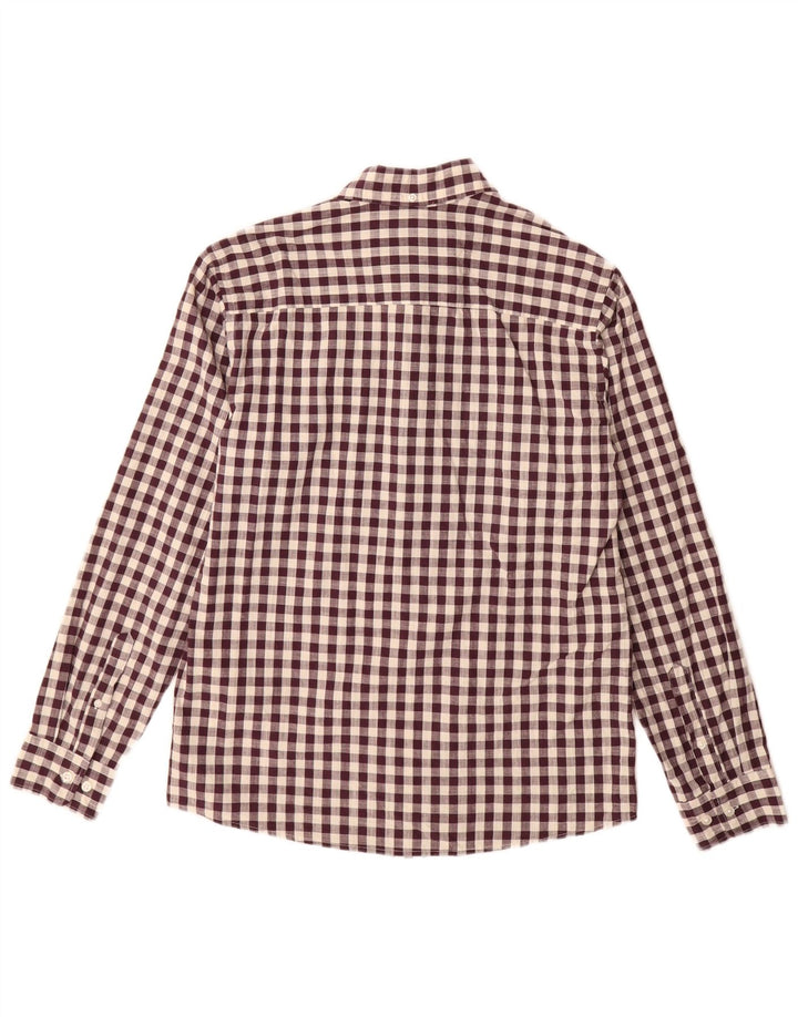 Camisa masculina Jack & Jones média de algodão gingham cor de vinho