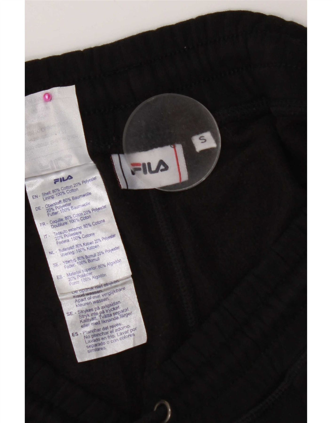 Calça de treino masculina Fila Graphic Joggers pequeno algodão preto