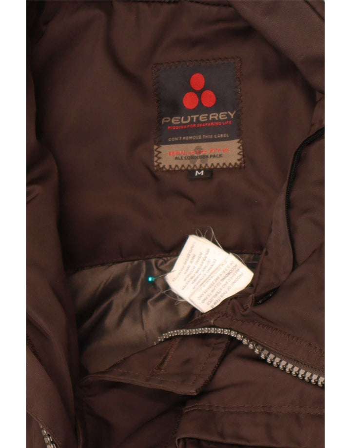 Jaqueta Parka masculina PEUTEREY Reino Unido 38 poliéster marrom médio