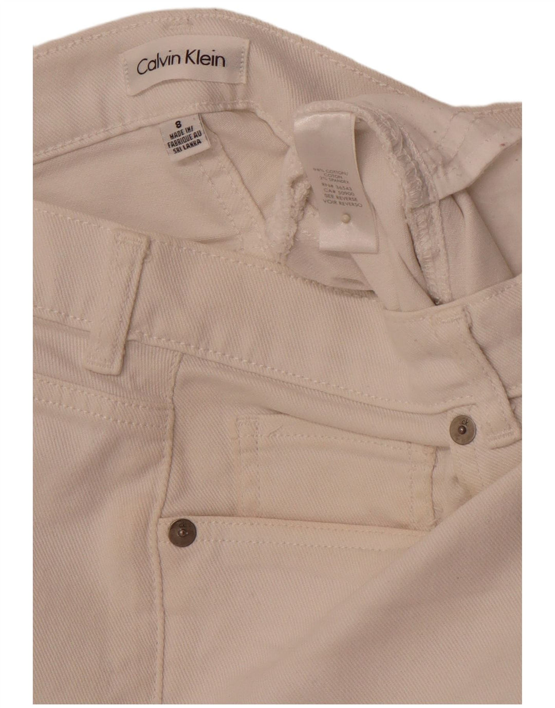Shorts jeans feminino CALVIN KLEIN EUA 8 médio W32 algodão branco