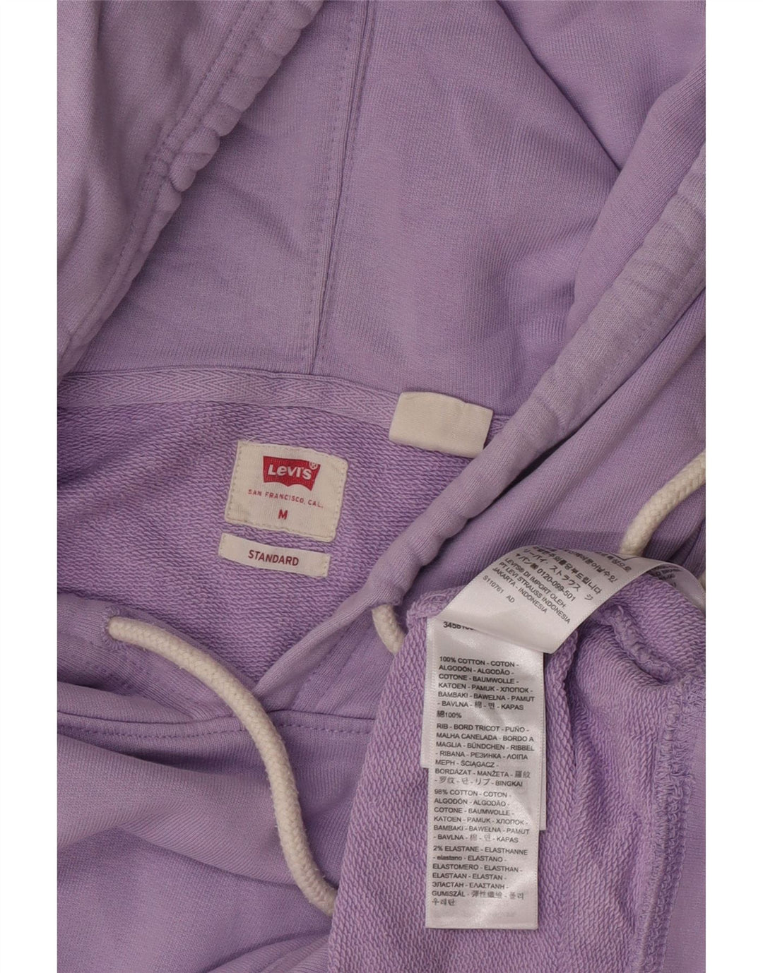 Suéter com capuz masculino Levi's Standard médio roxo algodão
