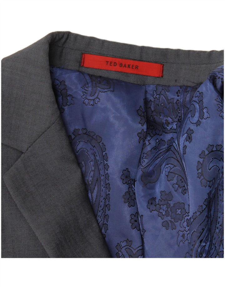 Jaqueta blazer masculina de 2 botões Ted Baker Reino Unido 38 azul médio