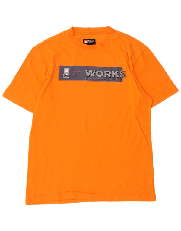 Camiseta masculina gráfica Lotto Top médio algodão laranja