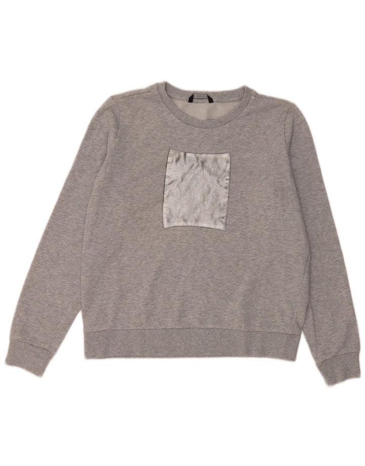 Suéter gráfico feminino Armani Exchange Reino Unido 16 grande algodão cinza