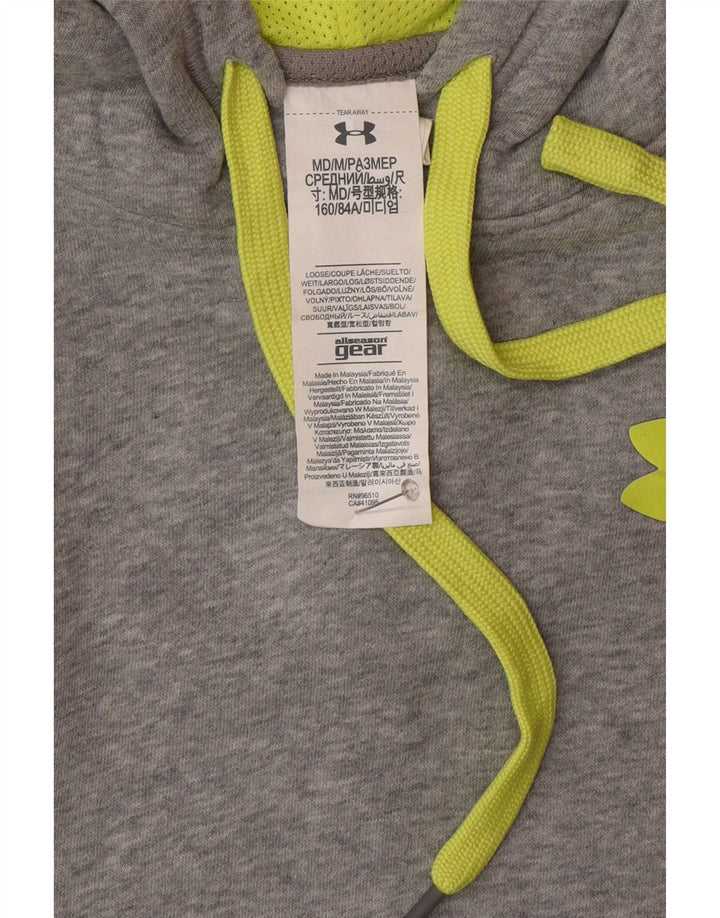 Under Armour feminino moletom com capuz UK 14 algodão cinza médio