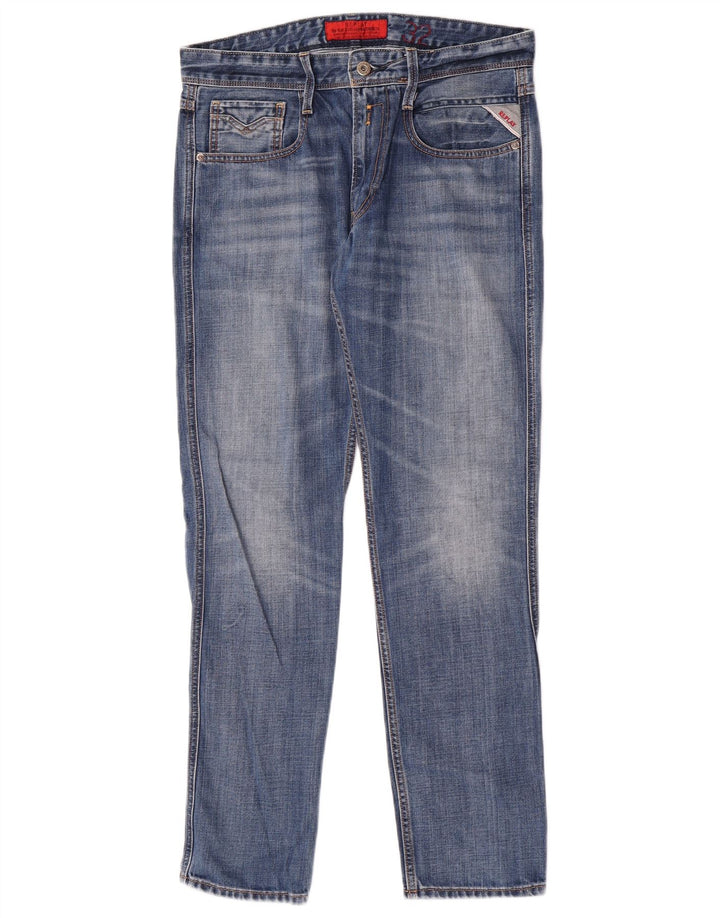 Replay Jeans Slim Masculino W32 L32 Azul Algodão