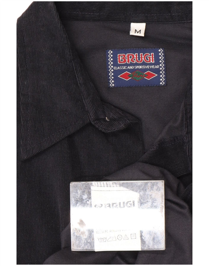 BRUGI Mens Tall Corduroy Shirt Medium  Navy Blue Acrylic