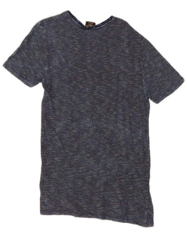 Camiseta masculina Superdry Top médio algodão listrado azul marinho