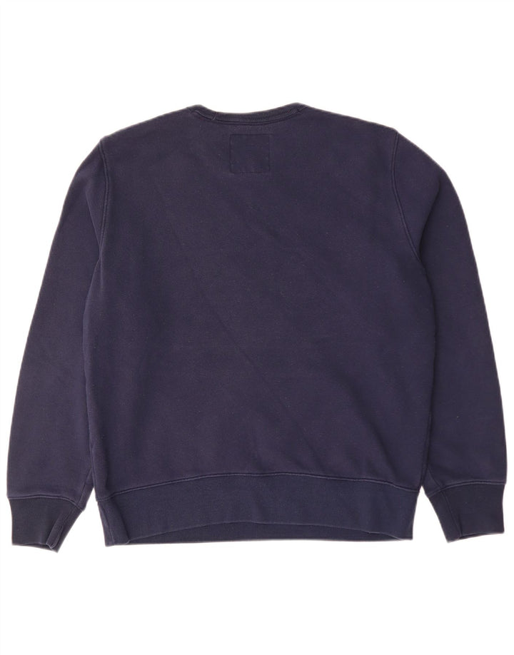 Hollister moletom masculino gráfico jumper médio azul marinho colorblock