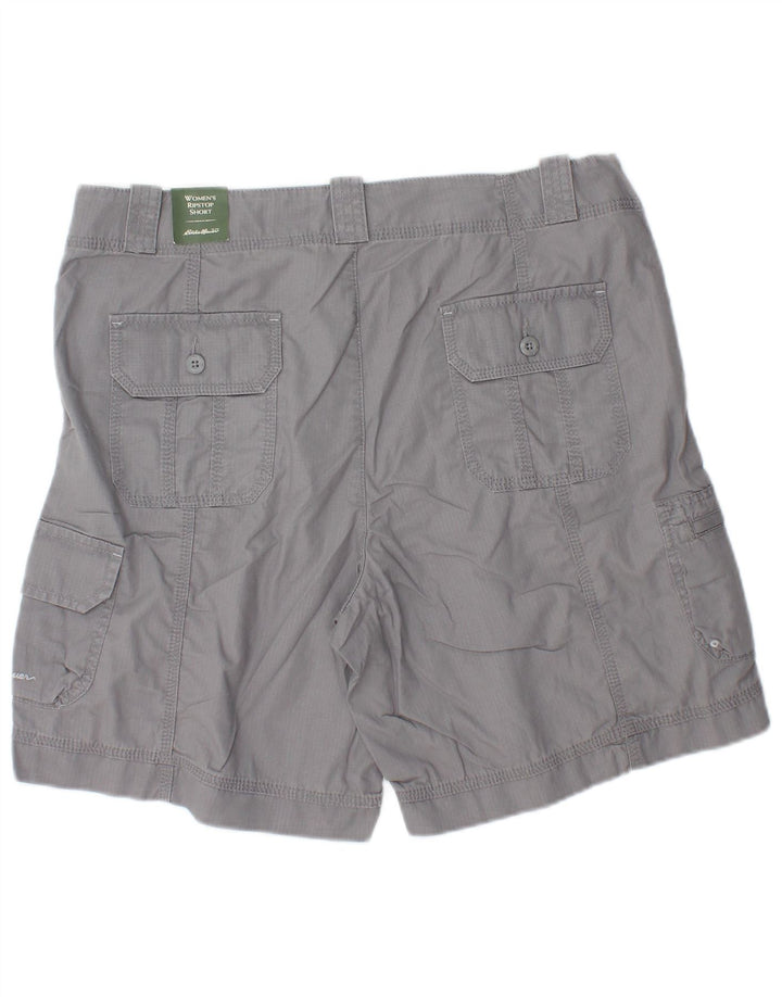 Shorts cargo feminino Eddie Bauer EUA 12 grande W34 algodão cinza