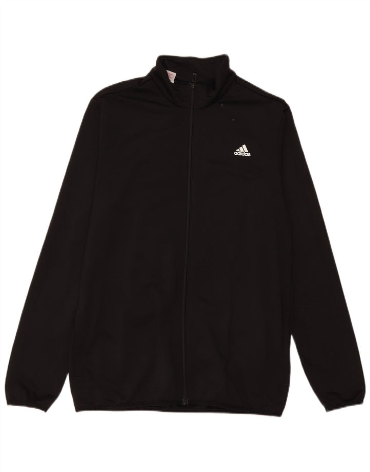 Casaco de treino gráfico Adidas Boys 15-16 anos preto poliéster