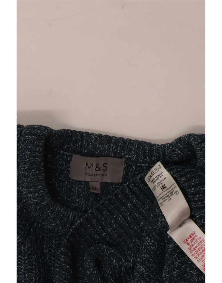Suéter masculino Marks & Spencer com gola canoa XL azul acrílico