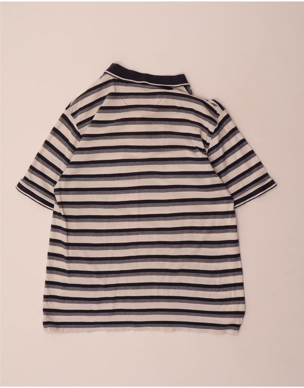 Camisa polo masculina JAMES PRINGLE grande algodão listrado azul marinho