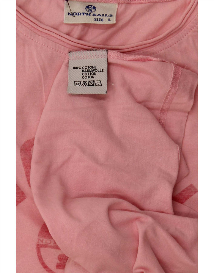 Camiseta masculina North Sails com estampa gráfica grande algodão rosa
