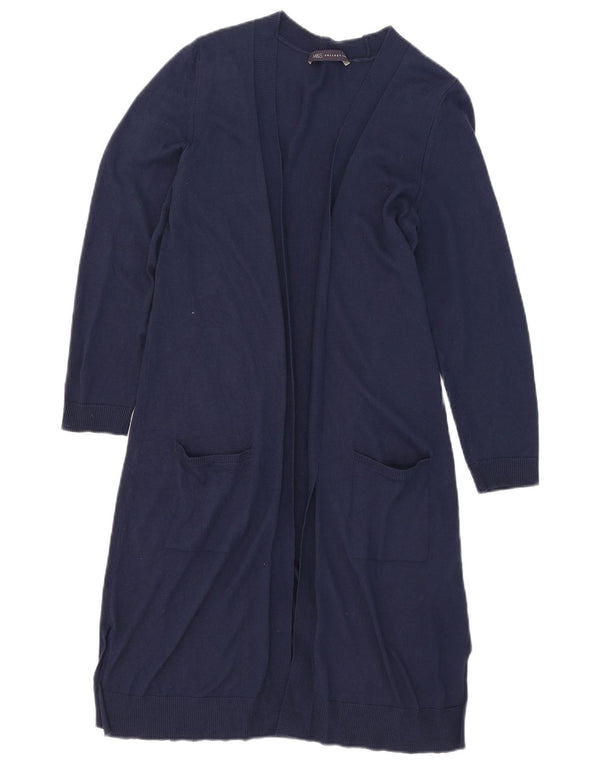 Suéter cardigã feminino Longline da Marks & Spencer Reino Unido 12 médio azul marinho