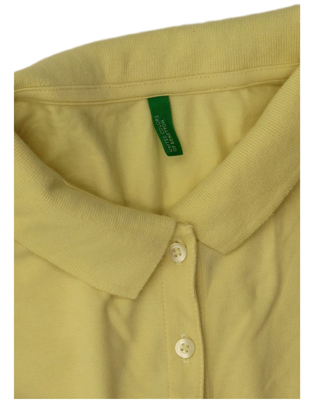 Camisa polo feminina Benetton UK 12 médio amarelo