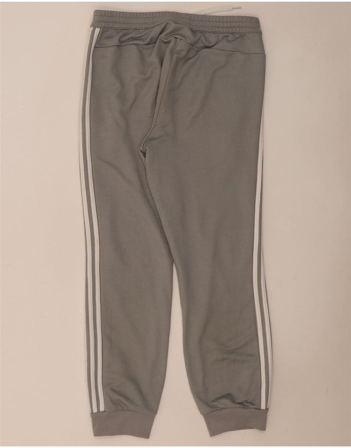 Calça de treino masculina Adidas Joggers grande poliéster cinza