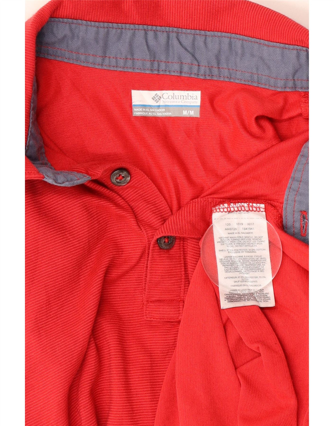 Camisa polo masculina Columbia Omni-Wick poliéster listrado vermelho médio