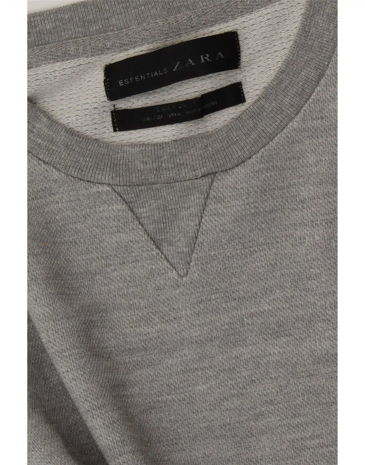 Zara Moletom Masculino Jumper Grande Cinza