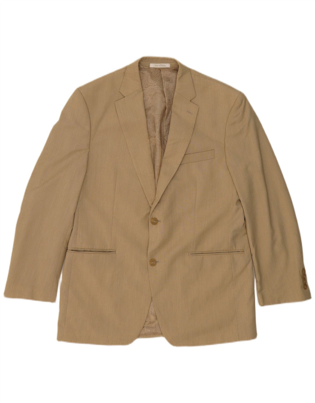 Jaqueta blazer masculina Chaps com 2 botões Reino Unido 40 grande poliéster bege