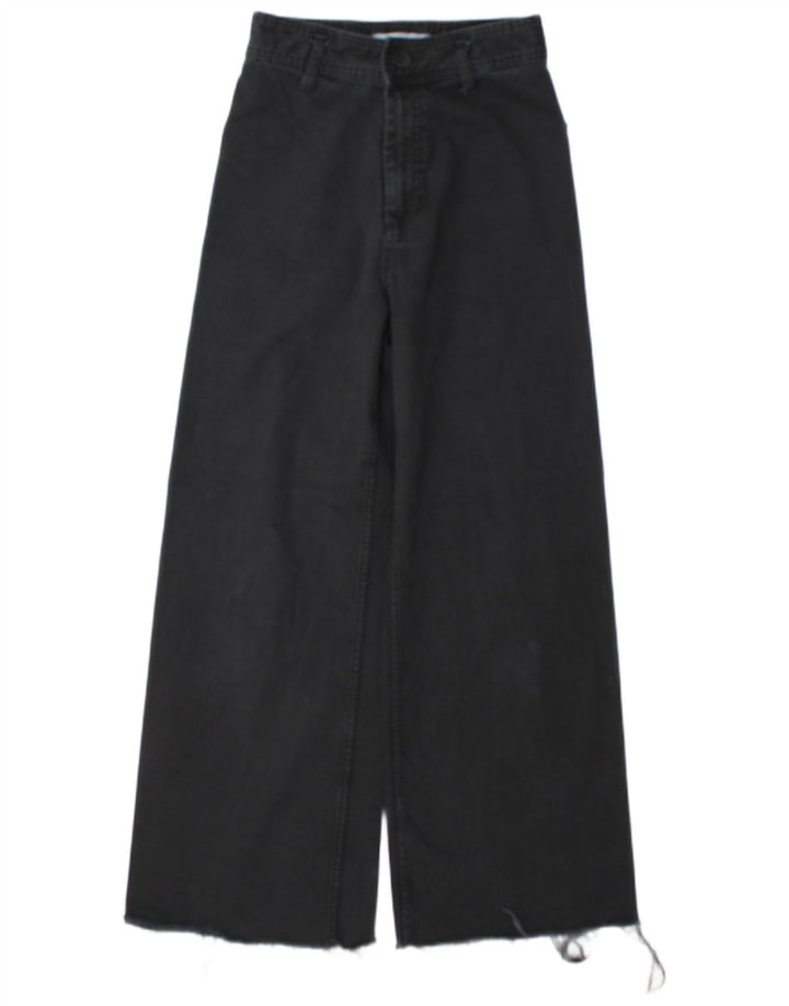 Calça jeans feminina Zara de perna larga EU 38 médio W28 L29 azul marinho