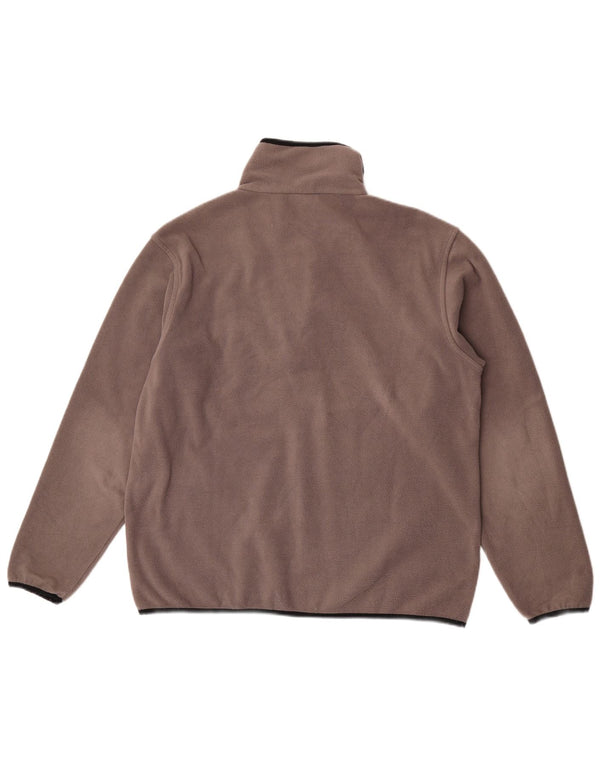 Asics Mens Zip Neck Fleece Jumper Grande Marrom Poliéster