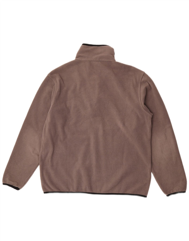 Asics Mens Zip Neck Fleece Jumper Grande Marrom Poliéster