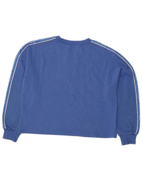 Kappa feminino Tezenis gráfico oversized moletom jumper UK 14 médio azul