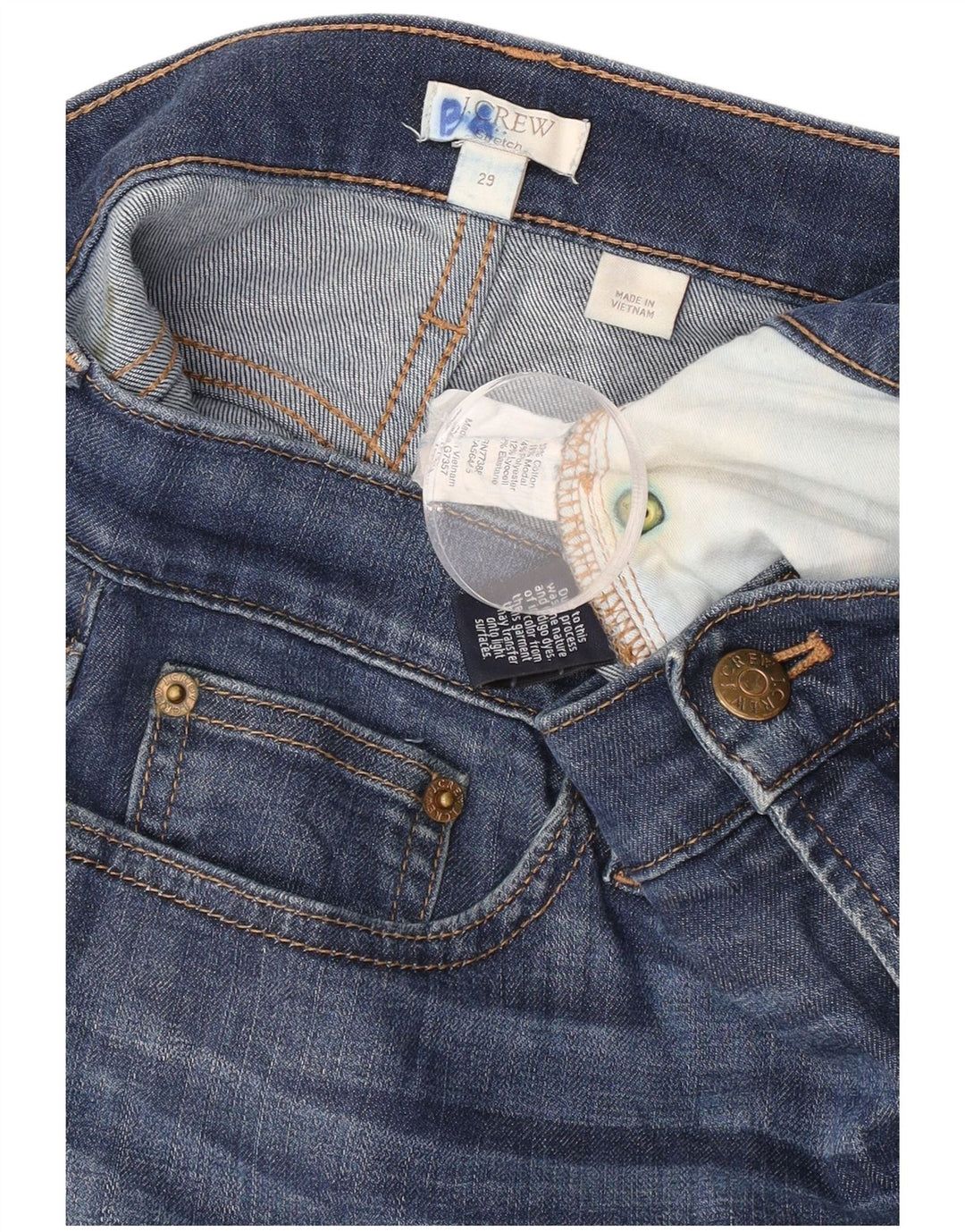 J. Crew Jeans Stretch Slim Feminino W29 L30 Azul Marinho Algodão