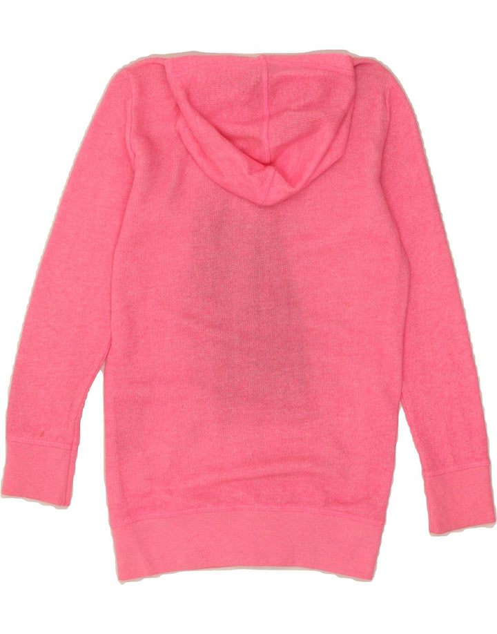 BENETTON Girls Graphic Zip Hoodie Sweater 6-7 Years Pink Cotton Vintage Benetton and Second-Hand Benetton from Messina Hembry 