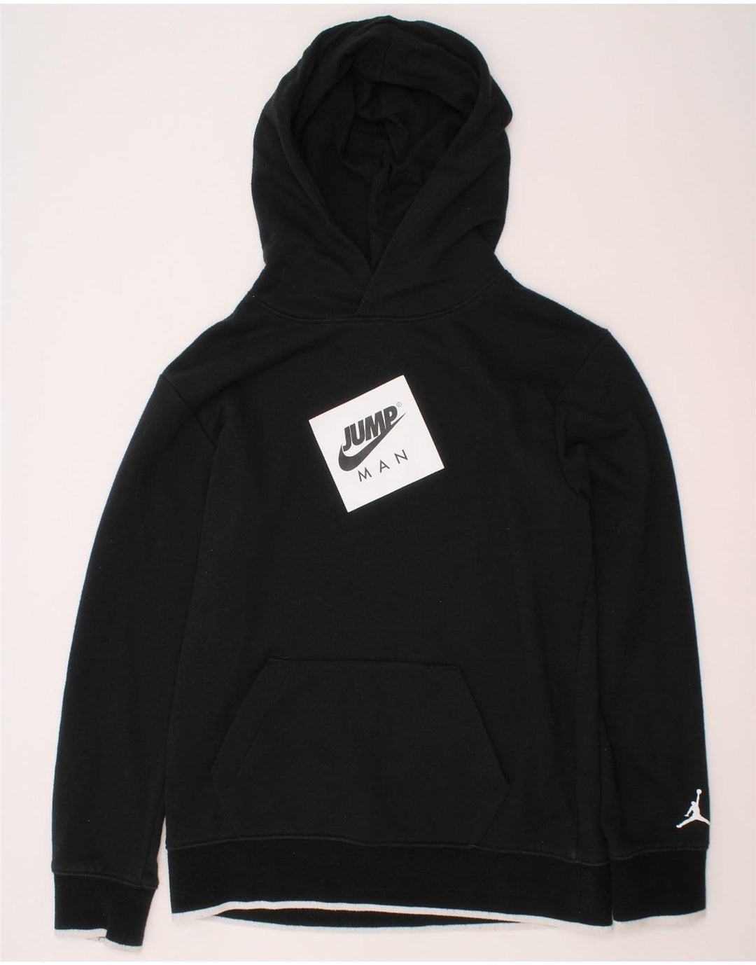 JORDAN Meninos moletom com capuz gráfico 12-13 anos grande algodão preto