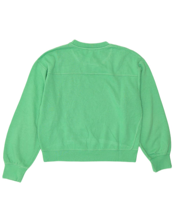 Zara Womens Crop Sweatshirt Jumper Reino Unido 14 Médio Algodão Verde