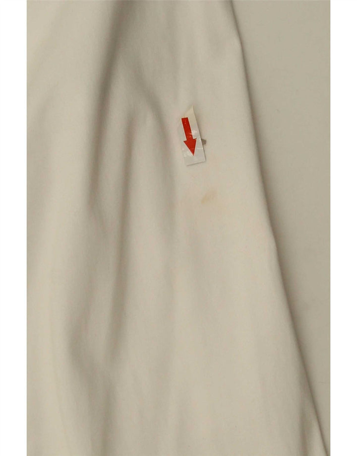 Calça chino reta feminina Marks & Spencer Reino Unido 12 médio W32 L30 branco