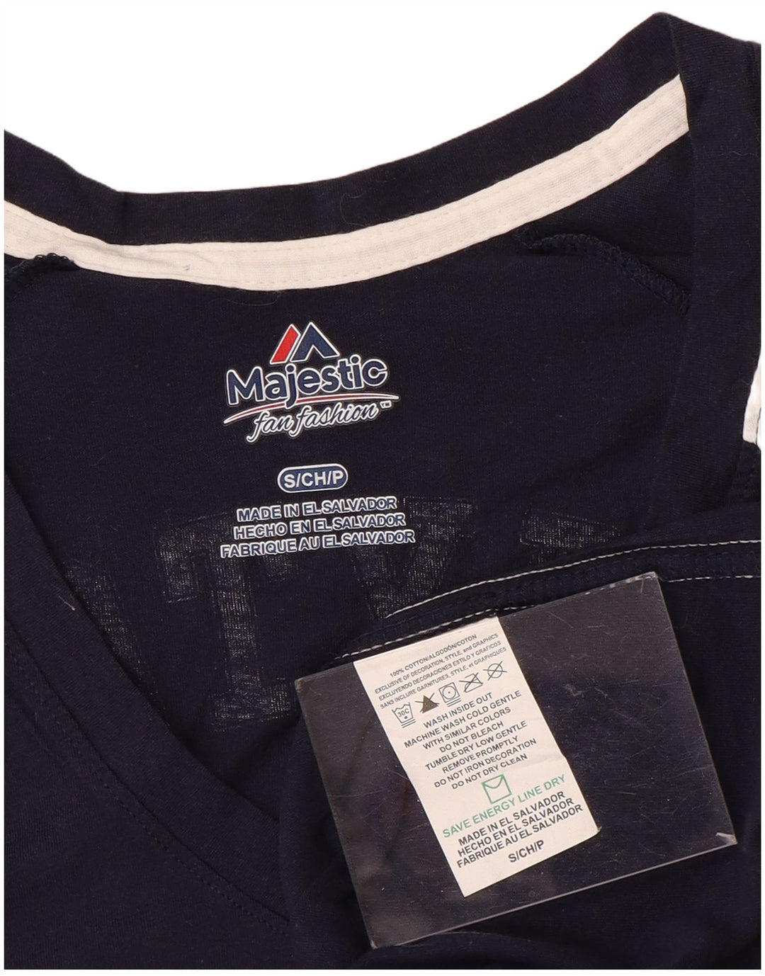 Camiseta feminina MAJESTIC Chicago Bears com estampa gráfica Reino Unido 10 pequena azul marinho