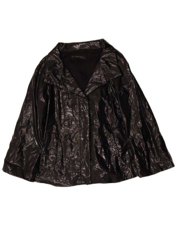Jaqueta blazer feminina Zara com 3 botões Reino Unido 16 grande preta