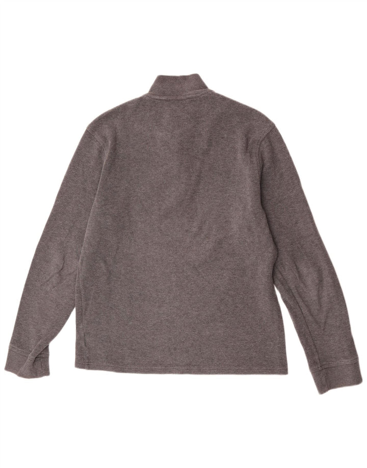 Moletom masculino Calvin Klein com zíper e gola em algodão cinza pequeno