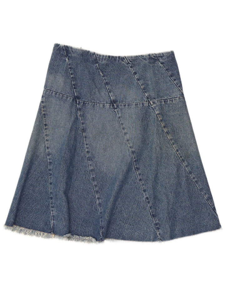 Saia jeans feminina Nautica EUA 6 médio W30 algodão azul