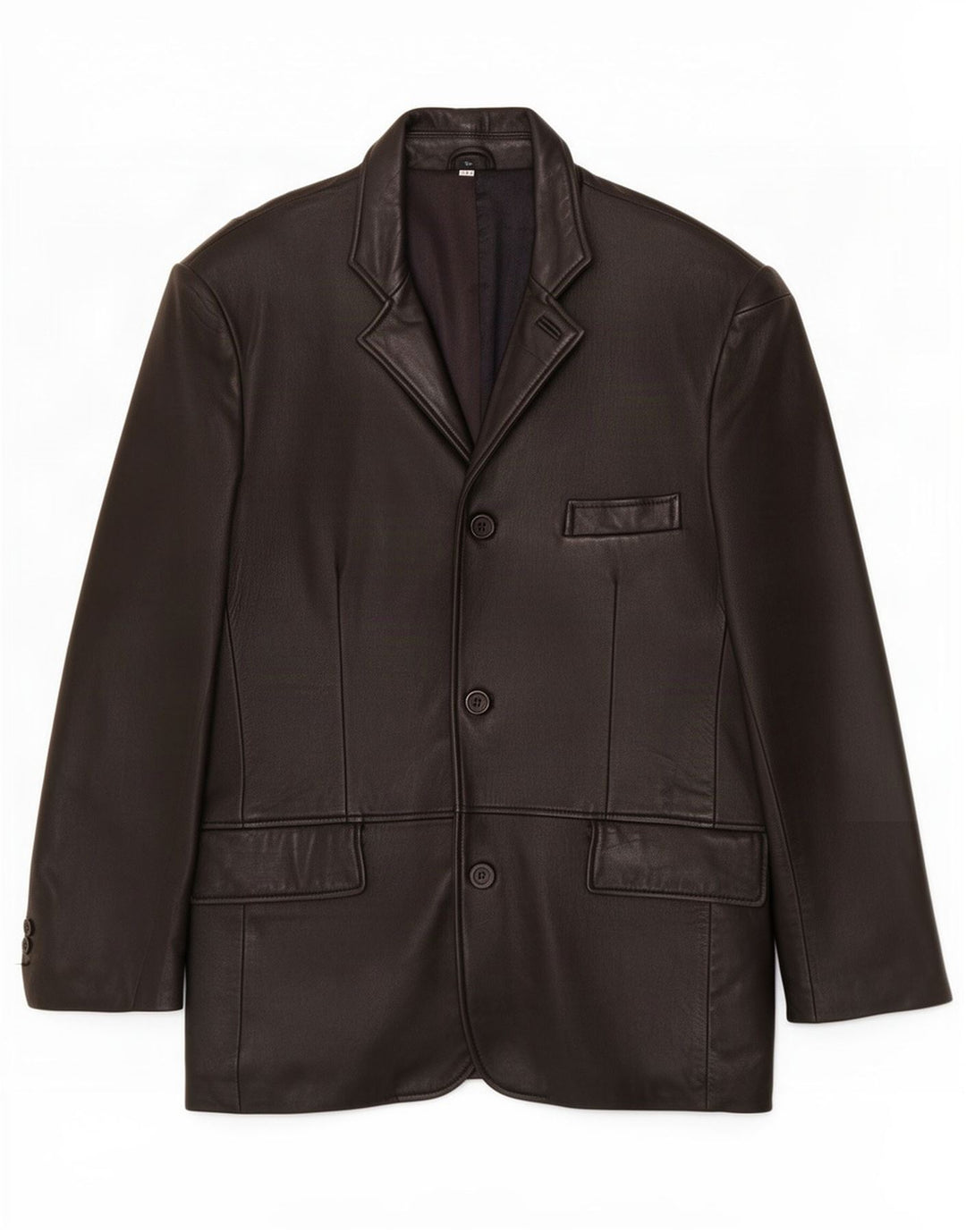 Jaqueta blazer masculina de couro com 3 botões Kartel Reino Unido 40 grande preta