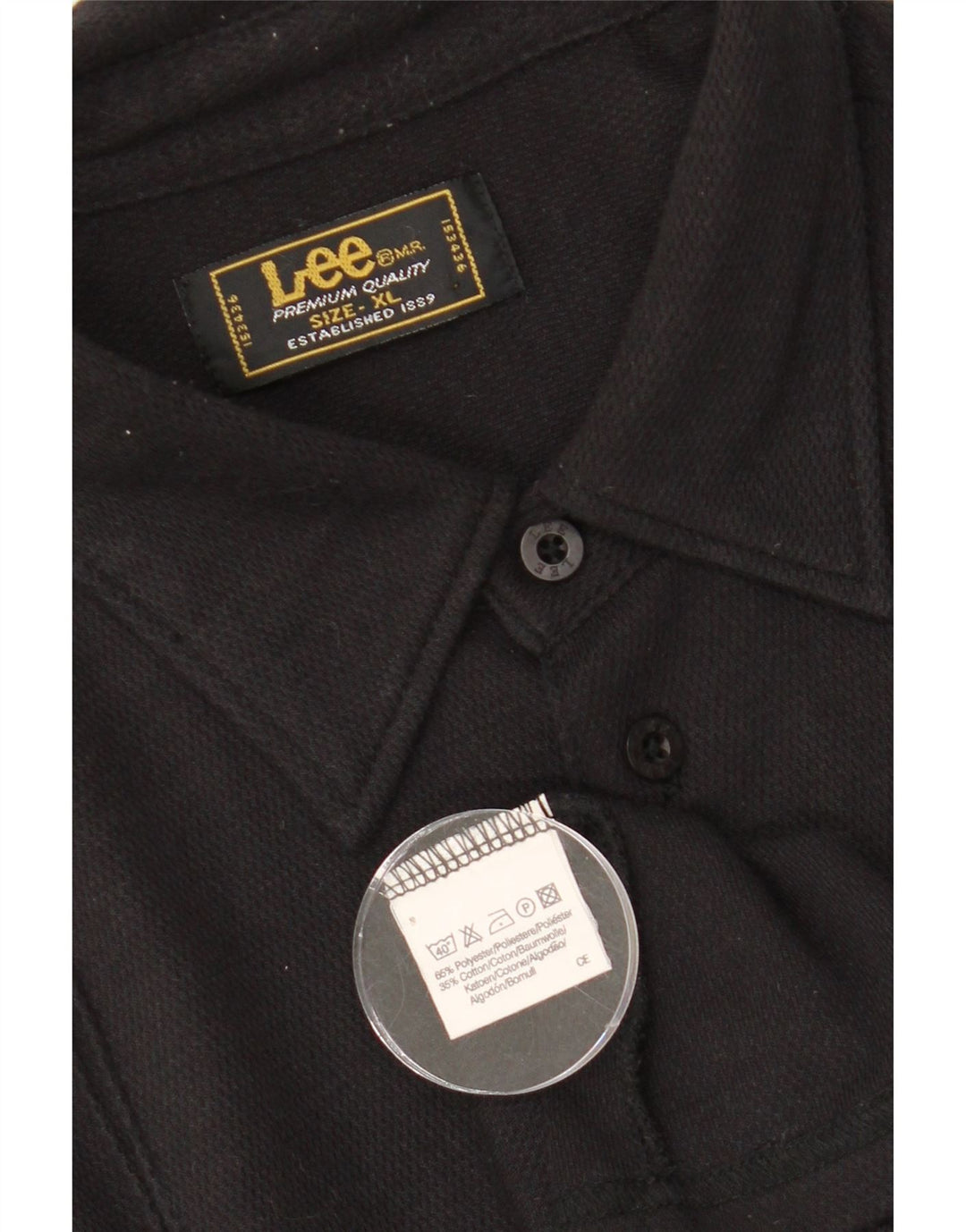 LEE Mens Shirt XL Black Polyester Vintage Lee and Second-Hand Lee from Messina Hembry 