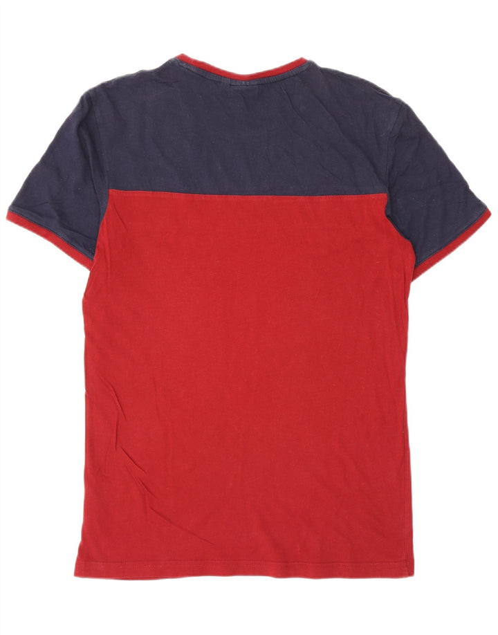 Camiseta masculina Fila Top pequeno algodão colorblock vermelho