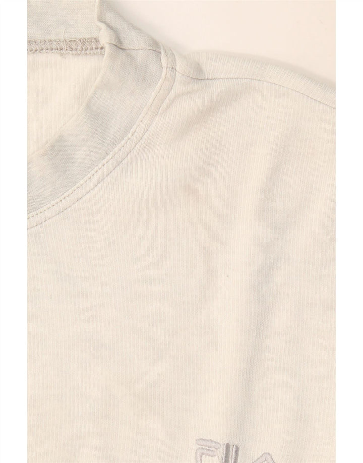 FILA Mens Loose Fit Top Manga Longa Cinza Médio