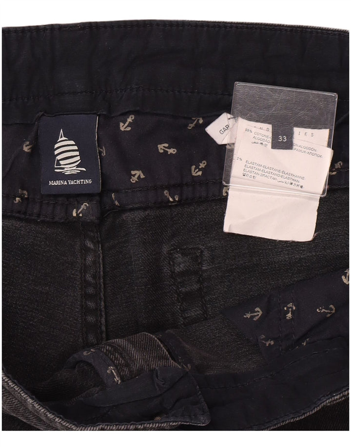 Calça jeans feminina Marina Yachting W33 L26 algodão cinza