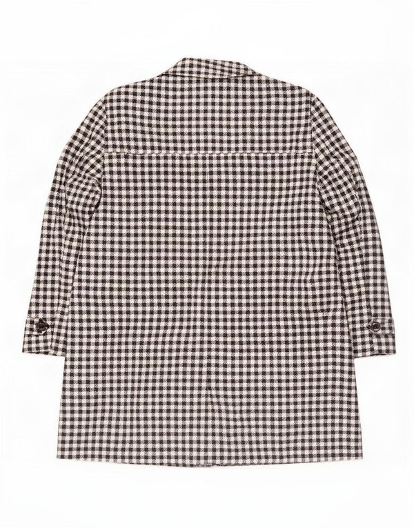 Casaco impermeável feminino Marks & Spencer UK 22 3XL preto houndstooth poliéster