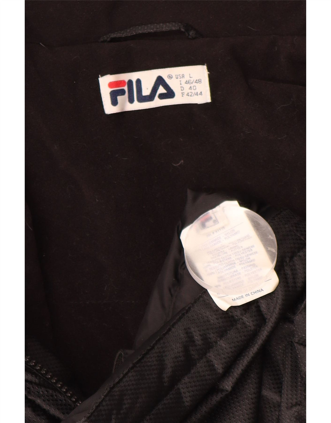 Casaco corta-vento feminino FILA UK 16 grande bloco colorido preto