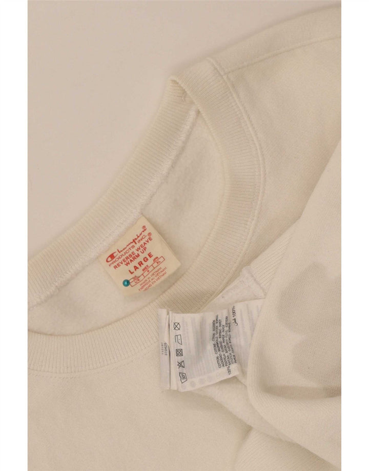 Jumper de moletom feminino Champion UK 16 grande algodão branco