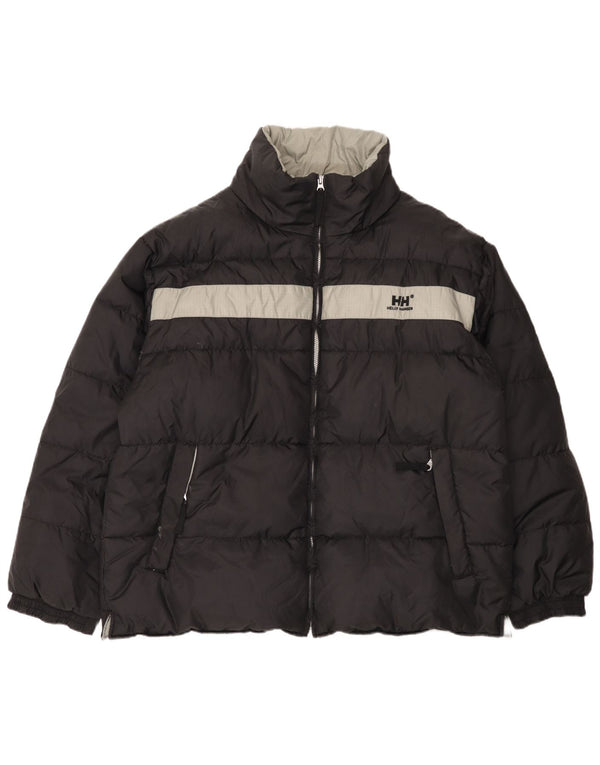 Jaqueta masculina acolchoada gráfica Helly Hansen UK 44 2XL preta Colourblock Nylon