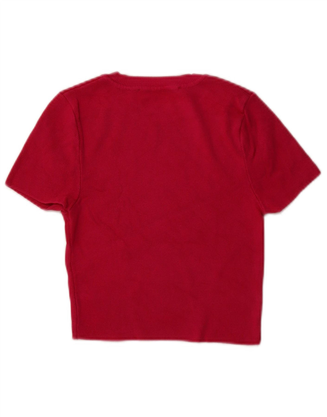 Suéter feminino ZARA com manga curta e gola redonda Reino Unido 8 pequeno rosa