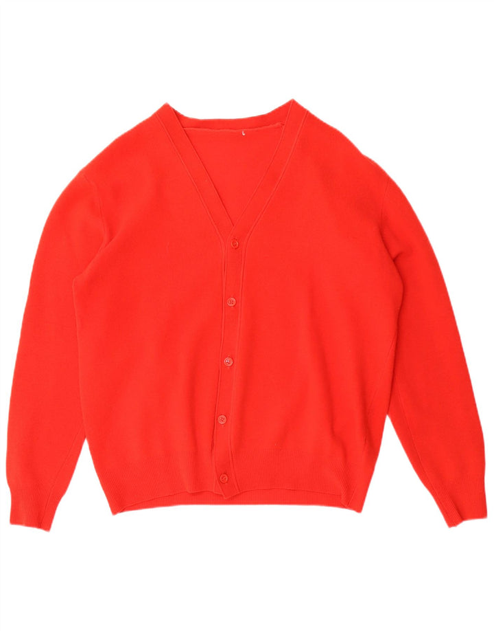 Suéter cardigã feminino vintage IT 54 3XL vermelho