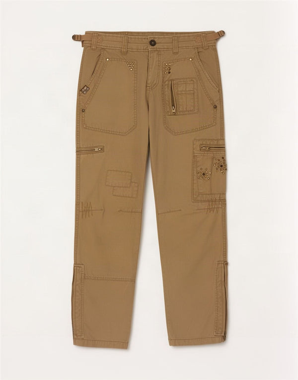 Calça cargo masculina reta Lee Cooper W28 L32 algodão bege